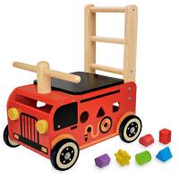エデュテ　I'mTOY　ウォーカー＆ライド消防車　IM-87480　アイムトイ　木のおもちゃ　知育玩具 | グラスゴーセカンド