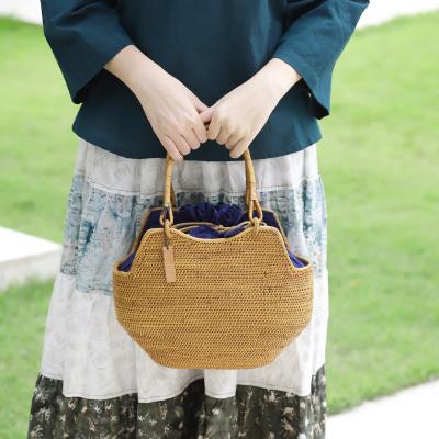 アタ かごバッグ 蓋付き（色：ブラウン系）のおすすめ人気商品