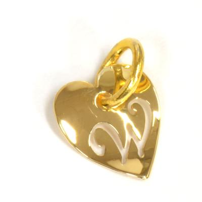 750ゴールド 18kハート型ペンダントトップ 18ktゴールドコーティング・シルバーのハート型ペンダントトップ