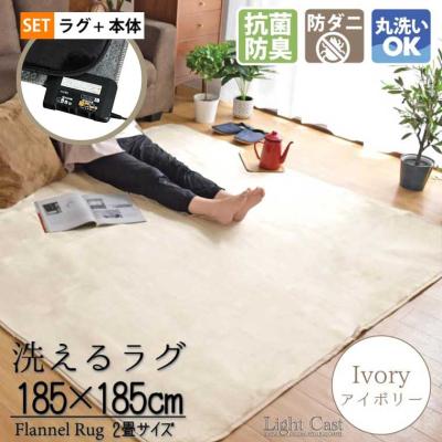 電気カーペット 新品未使用 2畳用＆カーペットラグ白の2点セット 楽天