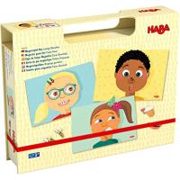 ハバの磁気ゲームボックス面白い顔-3つの基本的な顔は 旅行運搬ケースで96個の磁気ピースで飾るために飾る 【並行輸入】 | ランシスストア