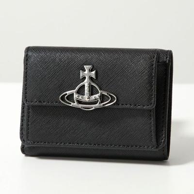 VivienneWestwood ミニ財布　ブラック　シルバー　三つ折り財布 ヴィヴィアン ウエストウッド Vivienne Westwood 三つ折り財布