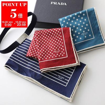【美品】PRADA 三角スカーフバンダナ黒×赤　ブラック　レッド 美品】PRADA 三角スカーフバンダナ黒×赤 ブラック レッド 2025年