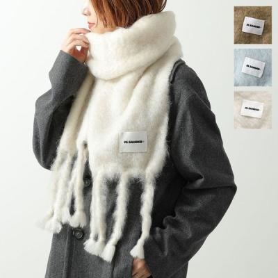 美品　JIL SANDER　リアルファー　マフラー　チャコールグレー JIL SANDER ジルサンダー マフラー JILSANDER+ WOOL AND MOHAIR