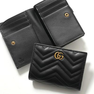 GUCCI グッチ　二つ折り　財布　黒　レザー グッチ(GUCCI) アウトレット 二つ折り メンズ二つ折り財布 | 通販