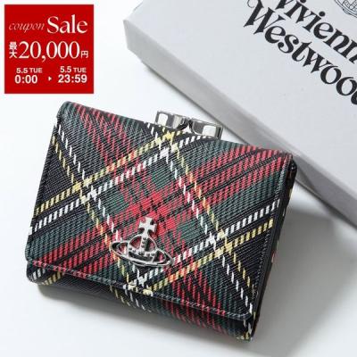 【可愛すぎ♡新品】可愛い ヴィヴィアン・ウエストウッド 三折り財布 チェック ヴィヴィアンウエストウッド Vivienne Westwood 財布 口金 がま口 三
