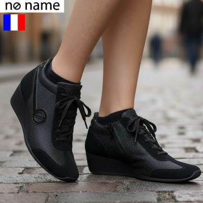 【美品】NO NAME 黒 ウェッジソール 35 レオパード 美品】NO NAME 黒 ウェッジソール 35 レオパード 美品】NO NAME