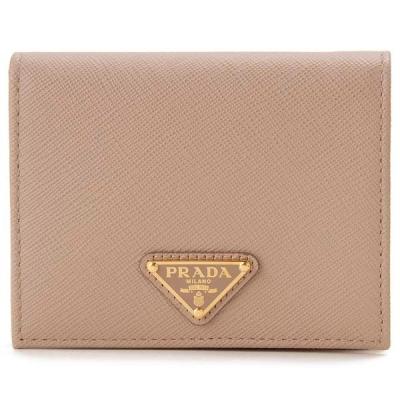 PRADA プラダ 二つ折り 財布 ベージュ ピンク プラダ PRADA 二つ折り財布 レディース ピンクベージュ 1ML018