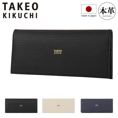 TAKEO KIKUCHI（タケオキクチ） 渡りマチ長財布 本革 薄型軽量 メンズ