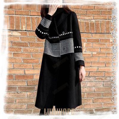 美品 STELLA McCARTNEY ロングコート 千鳥柄 切替 レディース Sibra トレンチコート コート 千鳥格子柄ロングコート