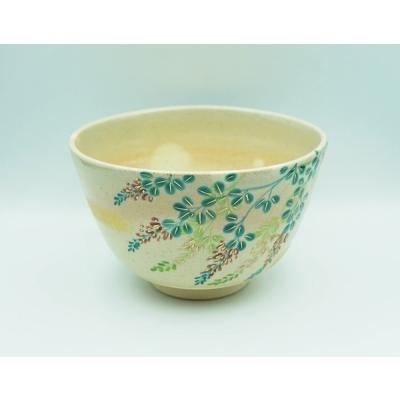 茶道具　京焼　三代　東山深山造　色絵　四季草花文　吊香炉　共布共箱　MR7382 茶道具 京焼 三代 東山深山造 色絵 四季草花文 吊香炉 共布共箱