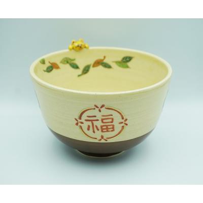 茶道具　京焼　三代　東山深山造　色絵　四季草花文　吊香炉　共布共箱　MR7382 茶道具 京焼 三代 東山深山造 色絵 四季草花文 吊香炉 共布共箱