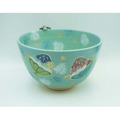 茶道具　京焼　三代　東山深山造　色絵　四季草花文　吊香炉　共布共箱　MR7382 茶道具京焼三代東山深山造色絵四季草花文吊香炉共布共箱MR7382