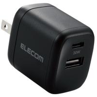 USB充電器 ELECOM エレコム MPA-ACCP30BK USB Type-C 充電器 PD 対応 最大出力30W タイプC ×1 タイプA ×1 GaN 小型 軽量 ACアダプター ブラック | 総合通販PREMOA Yahoo!店