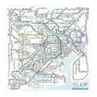 東京カートグラフィック 鉄道路線図ハンカチニホンゴ RHSJ | 総合通販PREMOA Yahoo!店