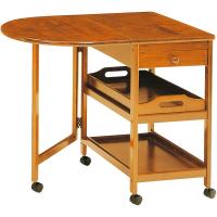 木製テーブル付きワゴン ブラウン 弘益 KW-415(BR) メーカー直送 | 総合通販PREMOA Yahoo!店