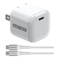 APD-V045C-wC-WH ADTEC ホワイト GaN AC充電器 &amp; Type-C to Cケーブルセット (Power Delivery対応 45W USB Type-C 1ポート) | 総合通販PREMOA Yahoo!店