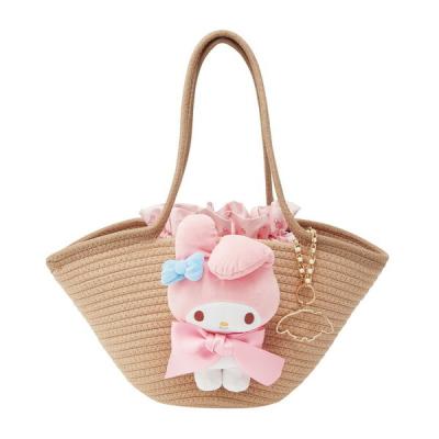 マイメロディ　カゴバッグ　バスケット　ぬいぐるみ スケーター KNBB1 マイメロディ サンリオ ぬいぐるみ付 かご風 バッグ