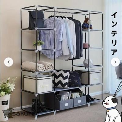折りたたみ式ワードローブ　大容量クローゼット　収納ラック ワードローブ 折りたたみ（色：グレー系）のおすすめ人気商品一覧 通販