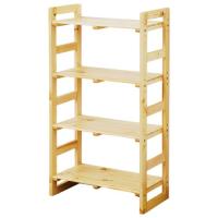 山善 ウッド ラック 幅60×奥行30×高さ110cm 4段 木製 棚板高さ調節可能 組立品(工具付き) ナチュラル SPR11060(NA) | samakei shop