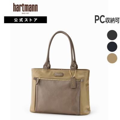 HARTMANN トートバッグ ナイロン レザー ショルダーストラップ付 黒 HARTMANN トートバッグ ナイロン レザー ショルダーストラップ付