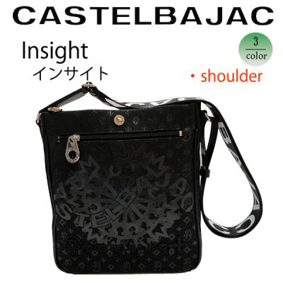 極美品　カステルバジャック　ショルダーバッグ　総柄　レザー　ブラック CASTELBAJAC カステルバジャック Claire クレア ショルダー