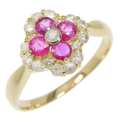 K18WGルビーピンクサファイアリング R0.36 S0.36 5.2g #15