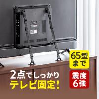 テレビ 転倒防止 ベルト 液晶テレビ TV モニター 2点 2ヶ所 取り付け 固定 簡単 VESA 壁固定 65型まで 震度6強 対応 転倒対策 防災 耐震ベルト 200-QL019