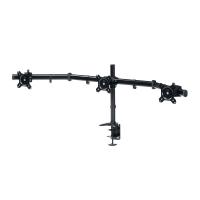 モニターアーム 3画面 トリプル 27インチ対応 黒 ブラック ディスプレイアーム モニタースタンド サンワダイレクト クランプ式 CR-LAC312BK | サンワダイレクト