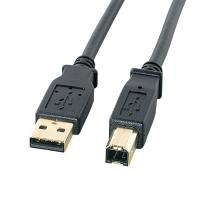 USBケーブル 1.5m プリンターケーブル USB2.0 A-Bコネクタ 金メッキ プリンター ブラック KU20-15BKHK2 | サンワダイレクト