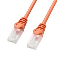 LANケーブル カテゴリ5e CAT5e カテ5e LAN ケーブル ランケーブル 通信 柔らか より線 ツメ折れ防止 2m オレンジ（LA-Y5TS-02D） | サンワダイレクト