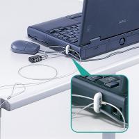 パソコン盗難防止 ノートパソコン用 本体とマウスを守る ダイヤル錠（太さ：1.6mm）（長さ：1m）（SL-21） | サンワダイレクト