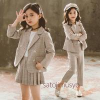 スーツ 入学式 女の子 フォーマルスーツ チェック柄 スカートセット 子供服 パンツセット キッズフォーマル セットアップ フリルスカート キッズ パンツスーツ | 佐藤事務所