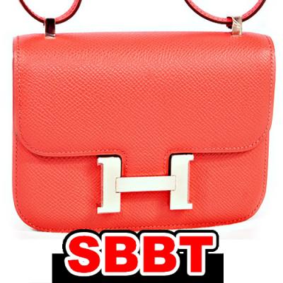 【未使用】HERMES ミニミニコンスタンス Hバックル　レッド×オレンジ 未使用】HERMES ミニミニコンスタンス Hバックルレッド×オレンジ