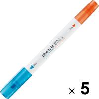 コクヨ チェックル 暗記用ペン ブライトカラー 青 オレンジ 5個セット [02] 〔合計1100円以上で購入可〕 | スクールサプライ