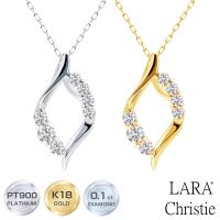 ネックレス レディース 18金 プラチナ ダイヤモンド 計0.1ct ドロップ 雫 しずく PT900 ゴールド K18 LPUC ララクリスティー | シアーズ公式ストア