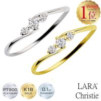指輪 レディース 18金 プラチナ ダイヤ ダイヤモンド 計0.1ct PT900 ゴールド K18 婚約指輪 エンゲージリング LPUC ララクリスティー | シアーズ公式ストア