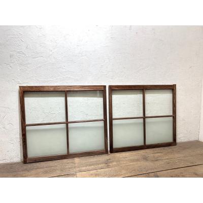 レトロ 木製 建具 窓 引き戸 ガラス戸 2枚組 古民家　昭和30年頃 secondhand012 - 建具｜Yahoo!ショッピング