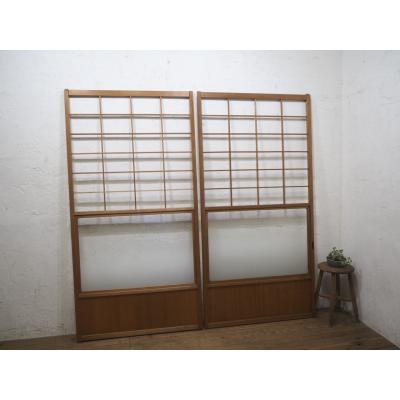 【逸品】 タI0173◇【H177cm×W90cm】×2枚◇昭和レトロな味わいの古い障子 建具