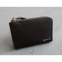 美品 agnes b. アニエスベー L字ファスナー レザー デカロゴ 財布 黒 美品✨アニエスベー 三つ折り財布 L字ファスナー レザー 本革