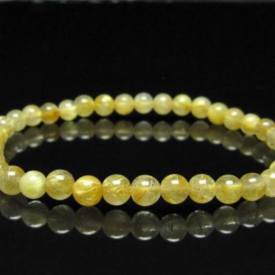 ゴールドタイチンルチル ブレスレット 5mm t116-13031 : 誠安天然石