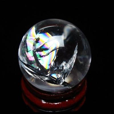 ✨破格✨絶品‼️高透明度⭐︎水晶☆丸玉☆アイリスクオーツ☆ヒマラヤ産☆天然石☆46㎜ アイリスクォーツ 水晶 丸玉 虹入り 25mm 水晶玉 スフィア 球