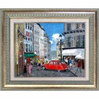 ヨーロッパ絵画 肉筆油絵 F12号 ザンピーニ作「パリの街」 :TO 