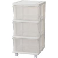 直送 日時指定不可 JEJ シーズユニット 3段チェスト WHクリア 1020619 沖縄・離島配送不可 | セキチューヤフー店