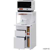 直送 日時指定不可 エムケー精工 レンジ台 引き出しタイプ キャビー CB-339W 沖縄・離島配送不可 | セキチューヤフー店