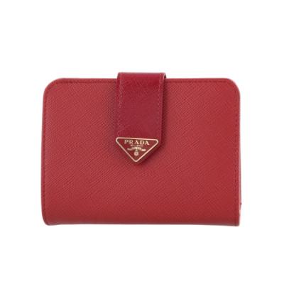 PRADA レディース二つ折り財布（色：レッド系）｜財布