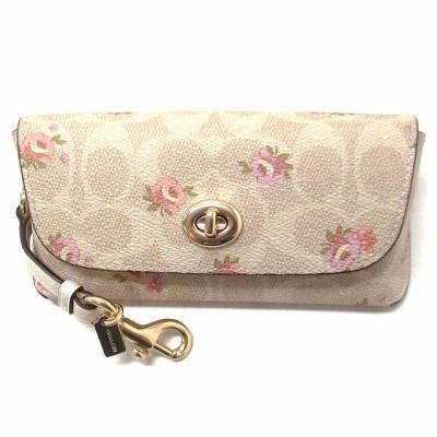 COACH コーチ　ポーチ　花柄　キーホルダー付き　 ハイビスカス　シグネチャー COACH - 限定品！COACH コーチ キーホルダー 花柄 フラワーの