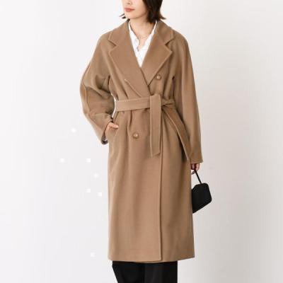 綺麗‼️マダム ロングキャメルコート カシミヤ イタリア✨ステッチ マックスマーラ 綺麗‼️マダム ロングキャメルコート カシミヤ イタリア