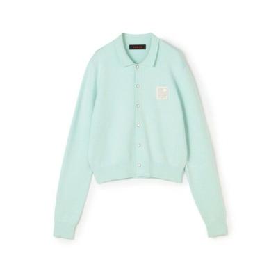 CABaN カーディガン ブルー CABaN コットンカシミヤ クルーネックカーディガン ライトブルー