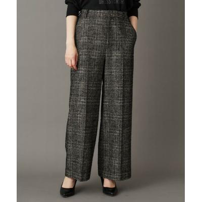 グレンチェック ワイドパンツ（レディースファッション